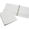 SKILCRAFT® Clear Overlay 3-Ring Binder, 1" Round Rings, White (AbilityOne 7510-01-203-4708)