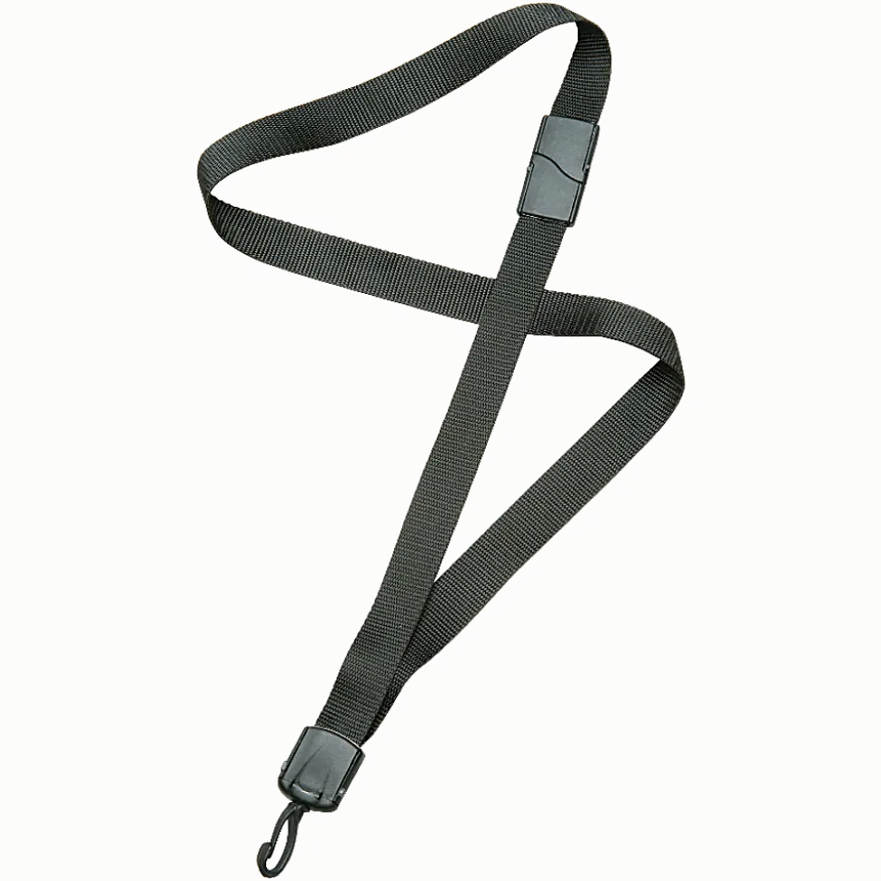 SKILCRAFT® Deluxe Lanyard With Swivel Hook, 36", Black, Pack Of 12 (AbilityOne 8455-01-613-0197)
