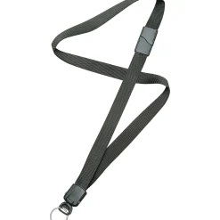 SKILCRAFTĀ® Deluxe Lanyard With Key Ring, 36", Black, Pack Of 12 (AbilityOne 8455-01-613-0196)