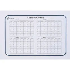 SKILCRAFT® Dry-Erase 4 Month Planner Whiteboard, 24" x 36", Aluminum Frame With Silver Finish (AbilityOne 7110 01 555 0295)