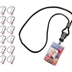 SKILCRAFT® Dual ID Card Holders, 2-1/4" x 3-7/16", Vertical, White, Pack Of 12 Holders