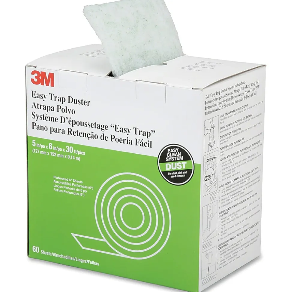 SKILCRAFT® Easy Trap Disposable Mop Duster Sheets, 5" x 6", 60 Per Roll (AbilityOne 7920-01-598-9091)