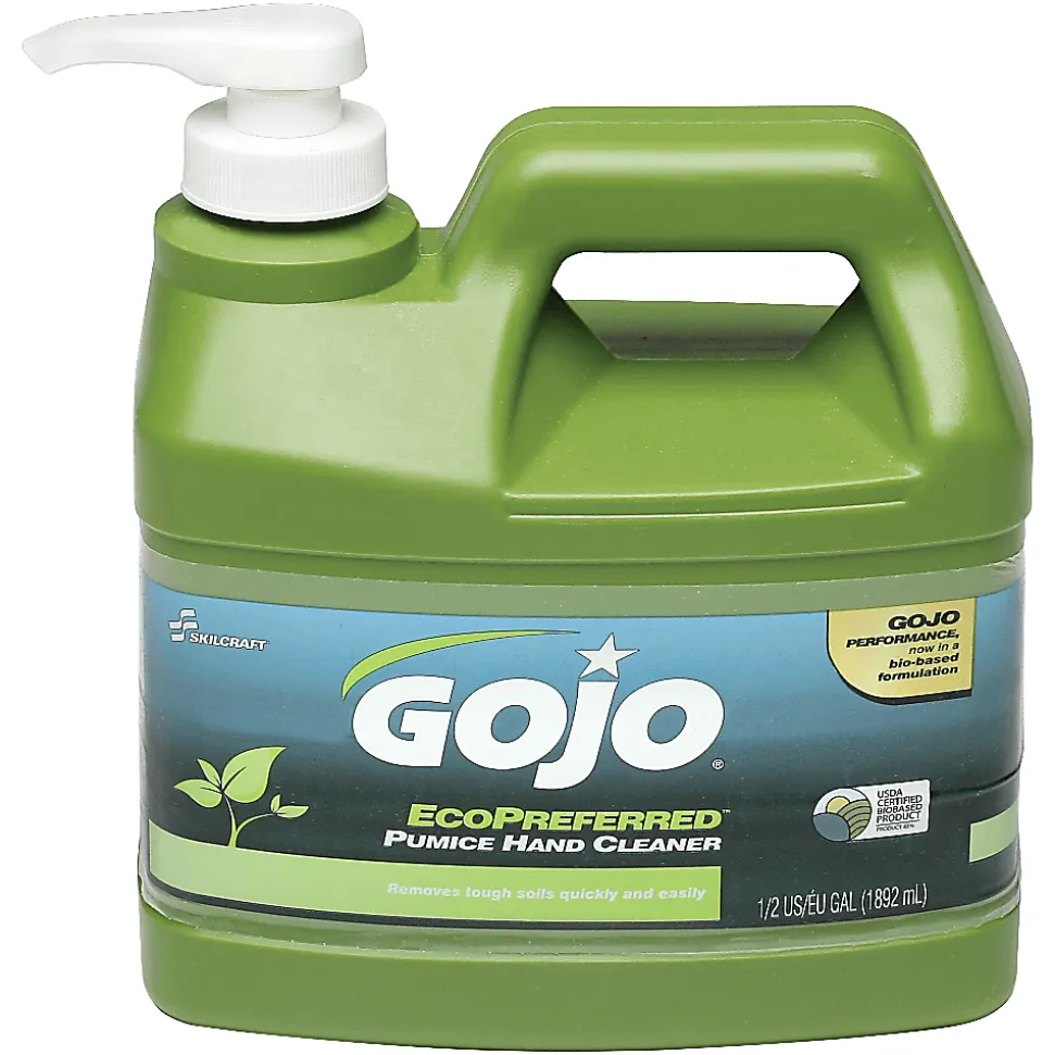 SKILCRAFT® GOJO® Eco-Preferred Pumice Lotion Hand Soap Cleaner, Lime Scent, 128 Oz, Carton Of 6 Bottles (AbilityOne 8520-01-647-1707)