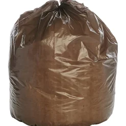 SKILCRAFT Heavy-Duty Dark Brown Trash Bags, 33 Gallons, Box Of 125 (AbilityOne 8105-01-183-9769)