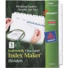 SKILCRAFT® Index Maker Clear Label Dividers With White Tabs, 5-Tab, Pack Of 5 Sets (AbilityOne 7530-01-600-6981)