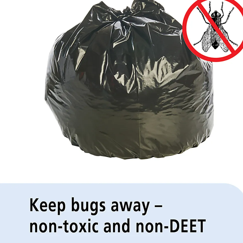 SKILCRAFT Insect Repellent Trash Bags - 40"x 45" x 2 mil (51 Micron) Thickness - Low Density - Black - Disposal, Food - Recycled - 65 / Box