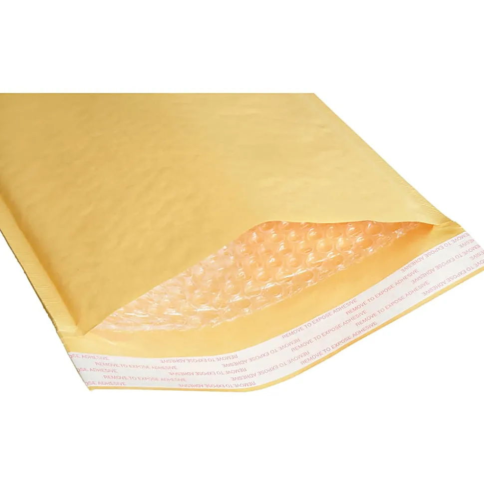 SKILCRAFT® Kraft Lightweight Cushioned Mailers, 10 1/2" x 16", Kraft, Pack Of 100 (AbilityOne 8105-00-117-9879)