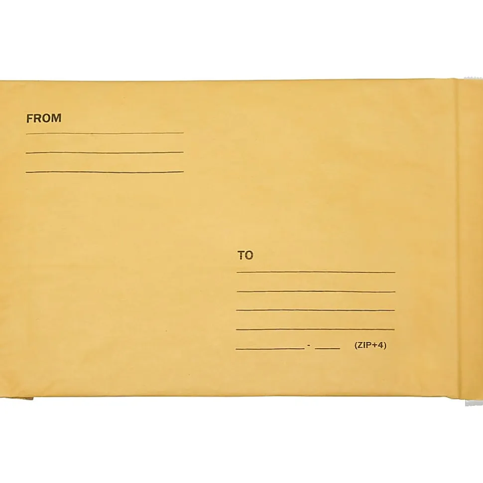 SKILCRAFT® Kraft Lightweight Cushioned Mailers, 9 1/2" x 14 1/2", Kraft, Pack Of 100 (AbilityOne 8105-00-117-9872)