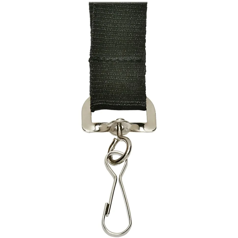 SKILCRAFT® Lanyard With J-Hook, 36", Black, Pack Of 12 (AbilityOne 8455-01-645-2729)