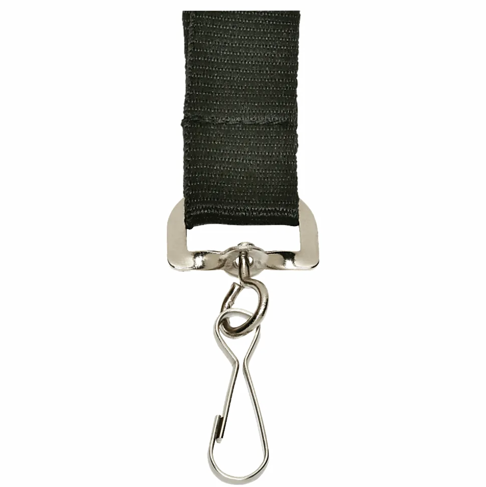 SKILCRAFT® Lanyard With J-Hook, 36", Black, Pack Of 12 (AbilityOne 8455-01-645-2729)