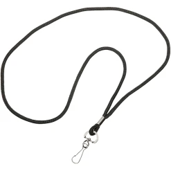 SKILCRAFT® Lanyard With J-Hook, 36", Black, Pack Of 12 (AbilityOne 8455-01-645-2730)