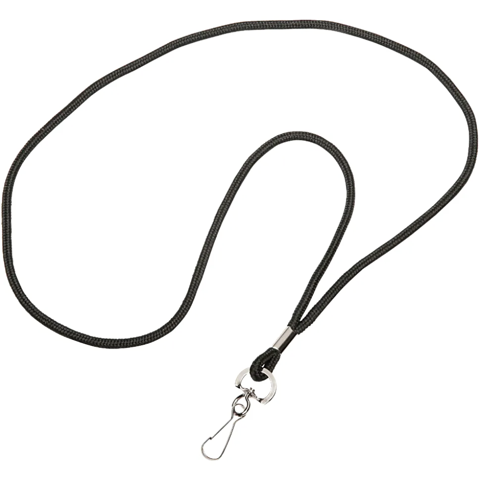 SKILCRAFT® Lanyard With J-Hook, 36", Black, Pack Of 12 (AbilityOne 8455-01-645-2730)