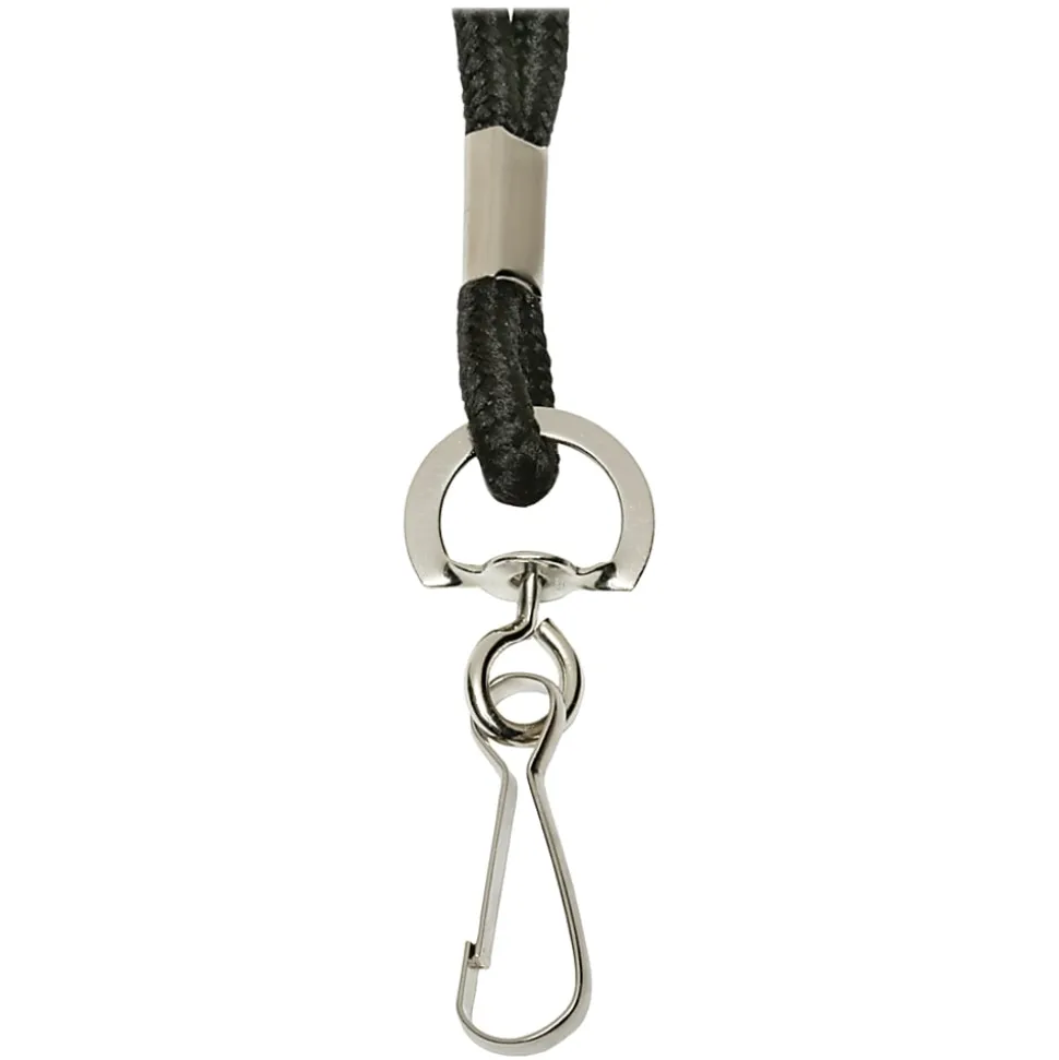 SKILCRAFT® Lanyard With J-Hook, 36", Black, Pack Of 12 (AbilityOne 8455-01-645-2730)