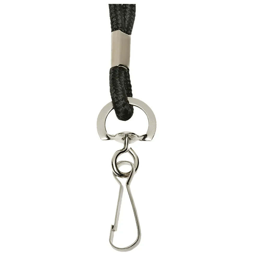 SKILCRAFT® Lanyard With J-Hook, 36", Black, Pack Of 12 (AbilityOne 8455-01-645-2730)