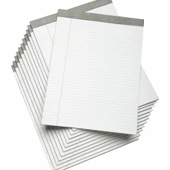 SKILCRAFT® Linen Top Writing Pads, 8 1/2" x 11", White, 50 Sheets, Pack Of 12 (AbilityOne 7530-01-447-1353)