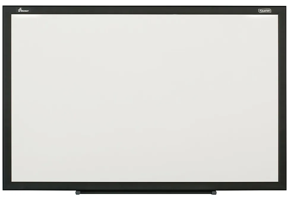SKILCRAFT® Magnetic Dry-Erase Whiteboard, 48" x 72", Aluminum Frame With Black Finish (AbilityOne 7110 01 651 1289)