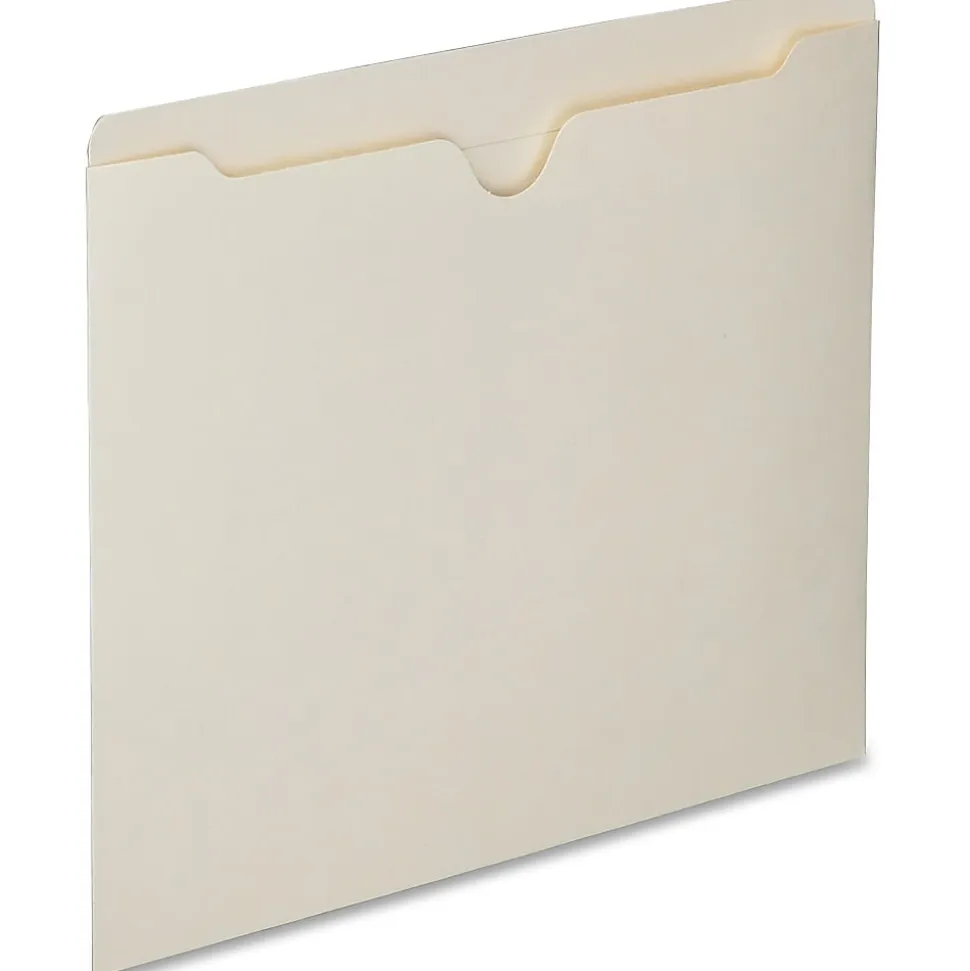 SKILCRAFT® Manila Double-Ply Tab File Jackets, Letter Size Paper, 8 1/2" x 11", Box Of 100