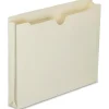 SKILCRAFT® Manila Double-Ply Tab Expanding File Jackets, 1 1/2" Expansion, Letter Size Paper, 8 1/2" x 11", 30% Recycled, Box Of 50