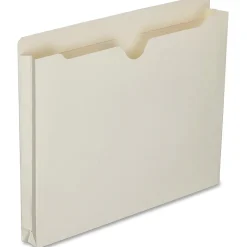 SKILCRAFT® Manila Double-Ply Tab Expanding File Jackets, 1" Expansion, Letter Size Paper, 8 1/2" x 11", 30% Recycled, Box Of 50