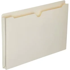 SKILCRAFT® Manila Double-Ply Tab Expanding File Jackets, 1" Expansion, Legal Size Paper, 8 1/2" x 14", 30% Recycled, Box Of 50