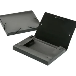 SKILCRAFT® Poly Expanding File Box, Letter Size, Black