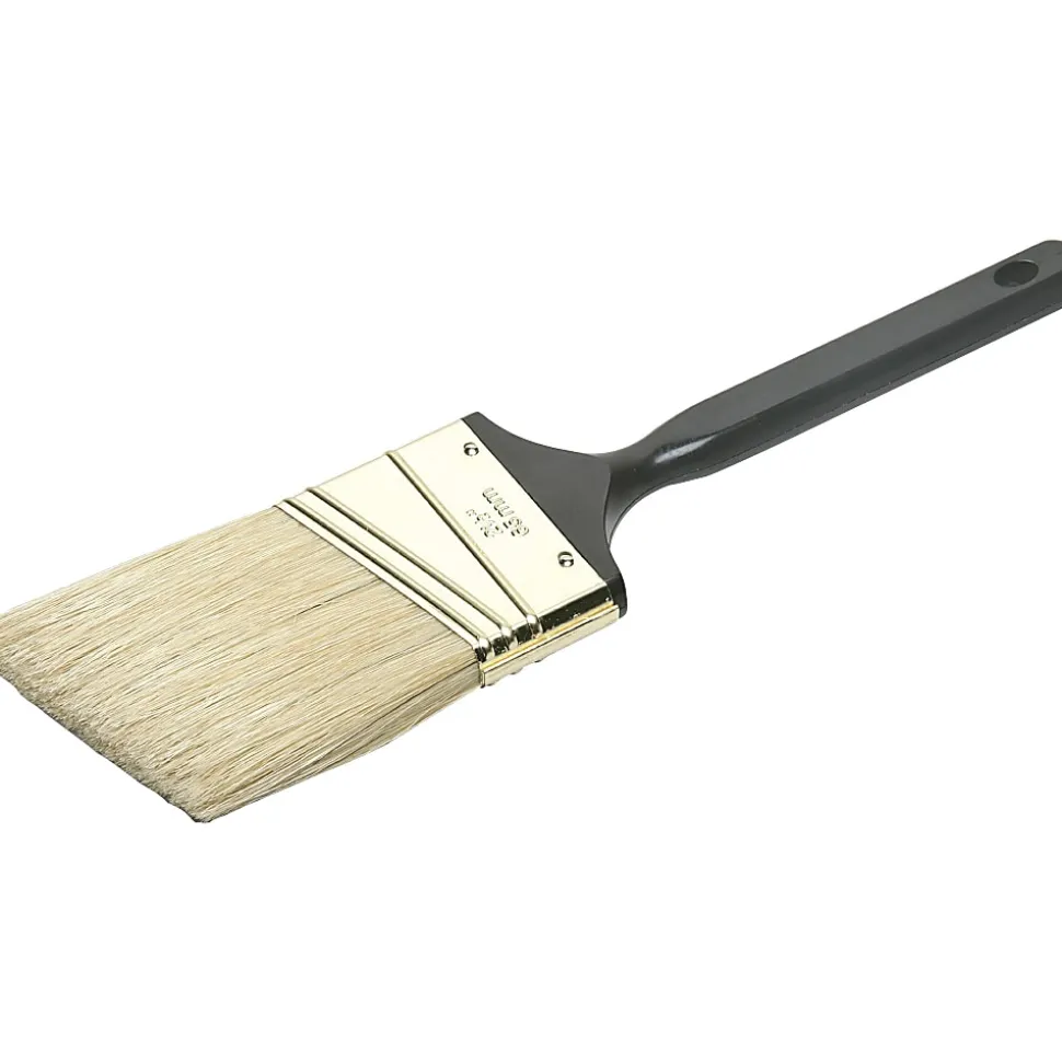 SKILCRAFT® Professional Grade Angle Sash Paint Brush, 25, Round Bristle, Hog Hair, Ebony (AbilityOne 8020-01-596-4254)