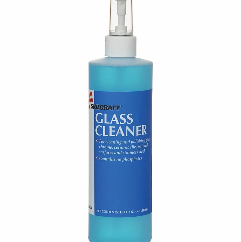 SKILCRAFT® Quick-Drying Glass Cleaner Spray, 16 Oz Bottle, Case Of 12 (AbilityOne 7930-01-326-8110)