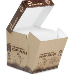 SKILCRAFT® Reamless Multi-Use Printer & Copy Paper, White, Letter (8.5" x 11"), 2500 Sheets Per Case, 20 Lb, 92 Brightness, 100% Recycled