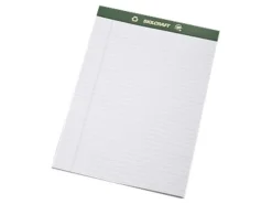 SKILCRAFT 80% Recycled Chlorine-Free Writing Pads, Letter Size, 8 1/2" x 11", 25 Sheets, Pack Of 12 (AbilityOne 7530-01-516-9627)