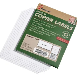 SKILCRAFT® 100% Recycled Copier Shipping Labels, Rectangle, 2" x 4 1/4", White, Box Of 100