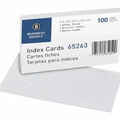SKILCRAFT 30% Recycled Index Cards, 5" x 8", Ruled, Pack Of 100 (AbilityOne 7530-00-243-9437)