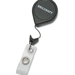 SKILCRAFT Retractable ID Badge Holder, Black