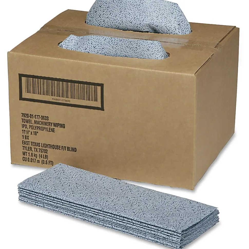 SKILCRAFT® ScrubWipes Preparation Wipers, 11 1/2" x 16 1/2", Blue, Pack Of 300 (AbilityOne 7920-01-177-3633)