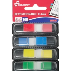 SKILCRAFT® Self-Adhesive Repositionable Color Flags, 1/2" x 1 3/4", Assorted Colors (AbilityOne 7510-01-620-0283)