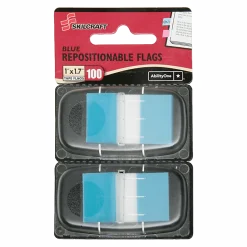 SKILCRAFT® Self-Stick Rectangular Flags, 1" x 1 3/4", Blue, 50 Flags Per Dispenser, Pack Of 2 (AbilityOne 7510-01-621-1307)