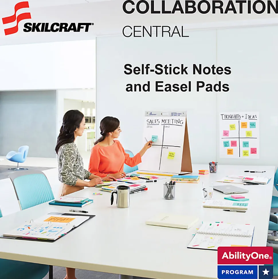 SKILCRAFT® Self-Stick Tabletop Easel Pad, 20 Sheets, 20" x 23" (AbilityOne 7530-01-577-2170)