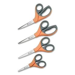 SKILCRAFT® Sewing Scissors, 6 3/5", Blunt, Black/Orange