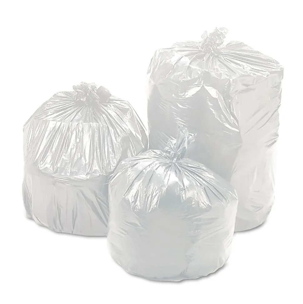 SKILCRAFT Shredder Bags, 49" x 51", 60 Gallons, Clear, 25 Bags Per Roll, Set of 2 Rolls, (AbilityOne 8105-01-557-4982)