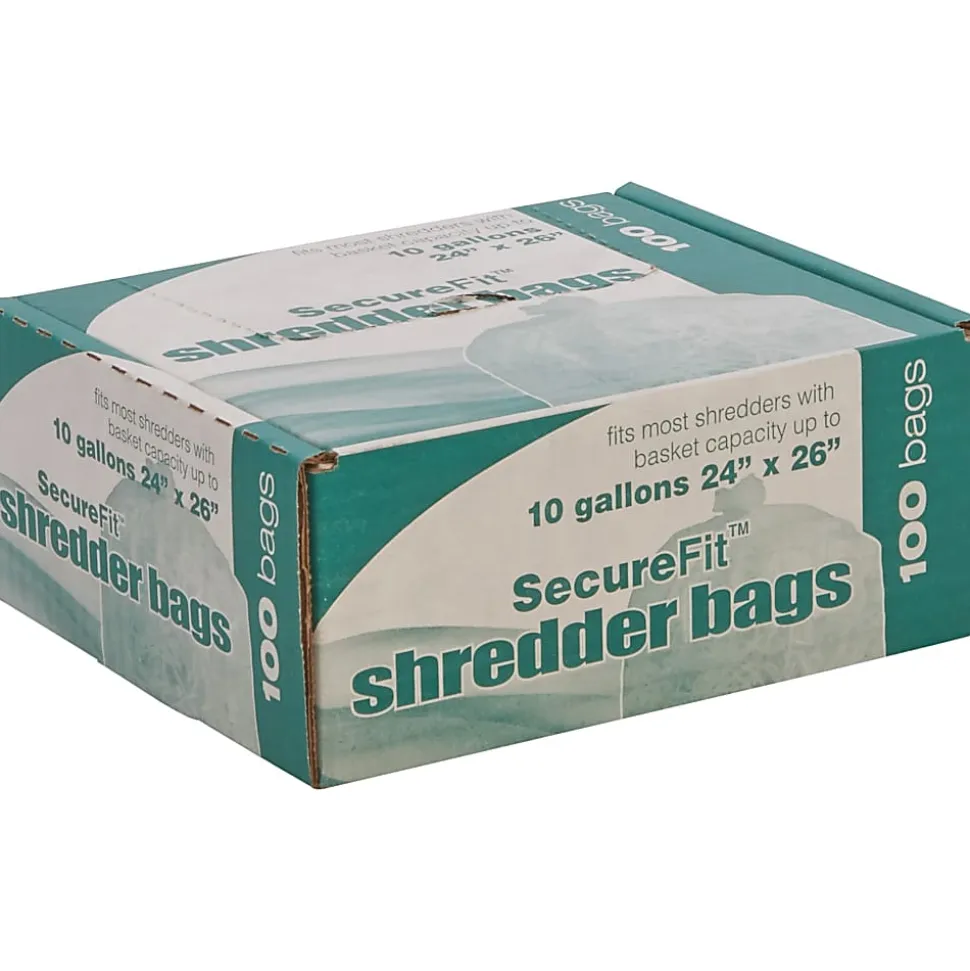 SKILCRAFT Shredder Bags, 24" x 26", 10 Gallons, Clear, 50 Bags Per Roll, Set Of 2 Rolls, (AbilityOne 8105-01-557-4975)