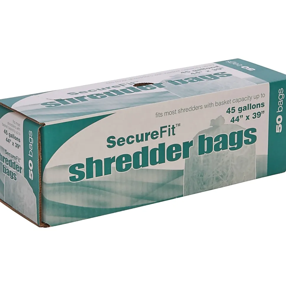 SKILCRAFT Shredder Bags, 44" x 39", 45 Gallons (1 Roll Of 50) (AbilityOne 8105-01-557-4974)