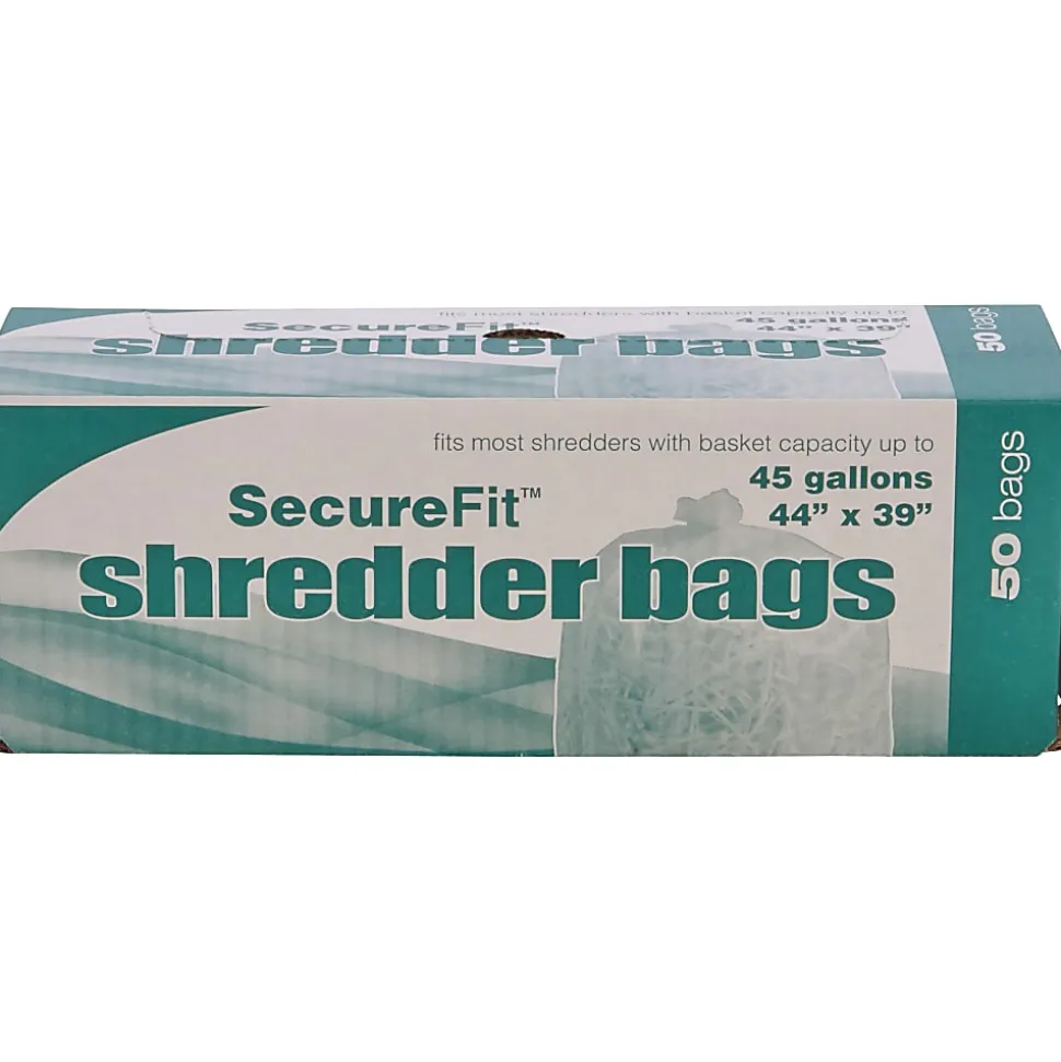 SKILCRAFT Shredder Bags, 44" x 39", 45 Gallons (1 Roll Of 50) (AbilityOne 8105-01-557-4974)