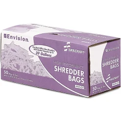 SKILCRAFT Shredder Bags, 36" x 39", 39 Gallons, Clear, Roll Of 50 Bags, (AbilityOne 8105-01-399-4793)