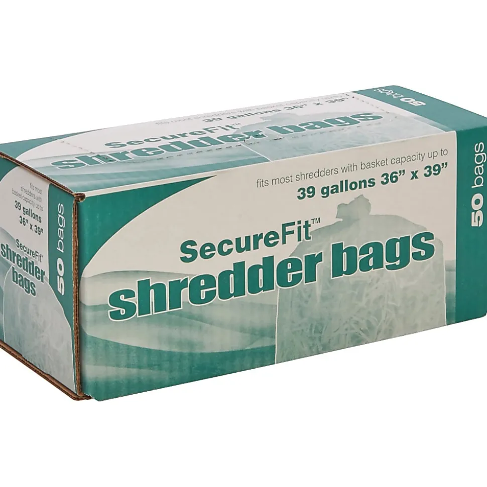 SKILCRAFT Shredder Bags, 36" x 39", 39 Gallons, Clear, Roll Of 50 Bags, (AbilityOne 8105-01-399-4793)