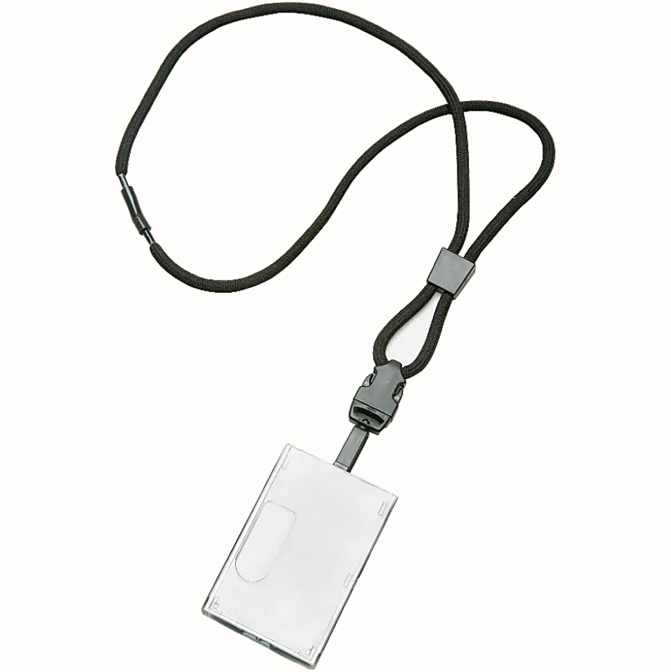 SKILCRAFT® Smart Card Holder Lanyard, 36", Black (AbilityOne 8455-01-613-0195)