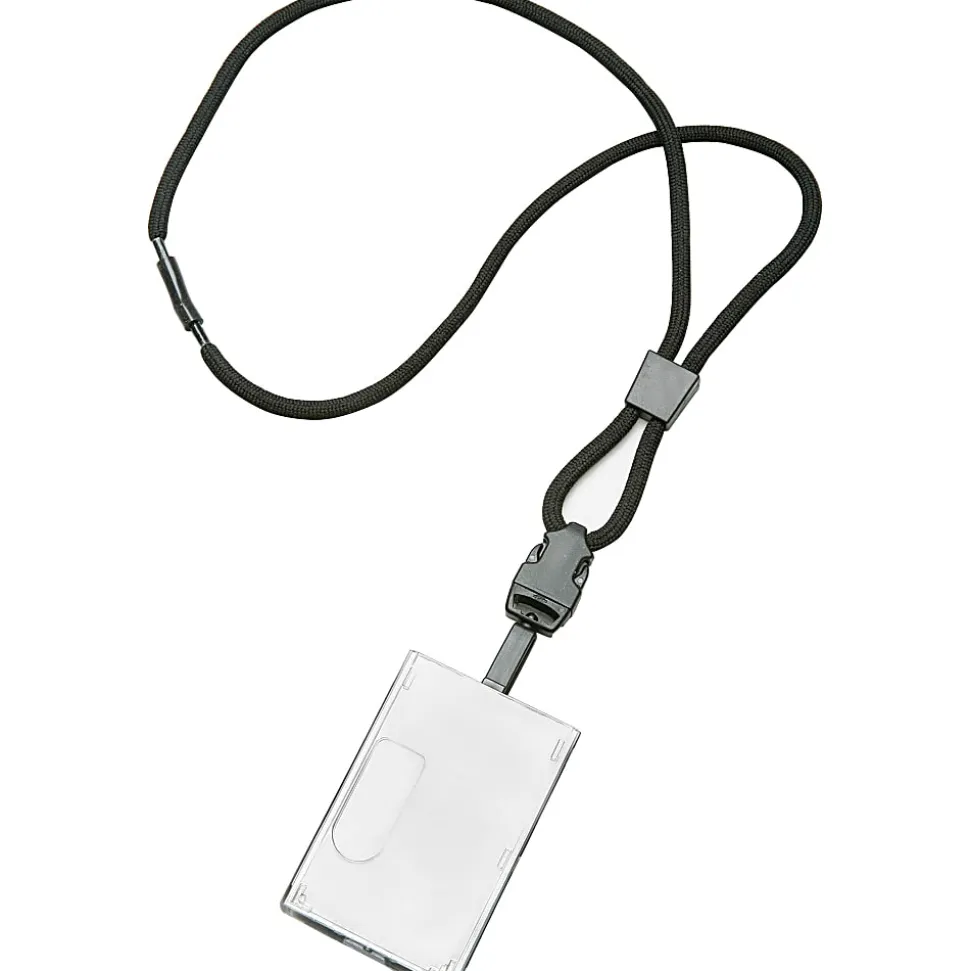 SKILCRAFT® Smart Card Holder Lanyard, 36", Black (AbilityOne 8455-01-613-0195)
