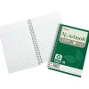 SKILCRAFT® Spiral Notebook, 5" x 7-1/2", 1 Subject, College Rule, 80 Sheets, 100% Recycled, Green, Pack of 6