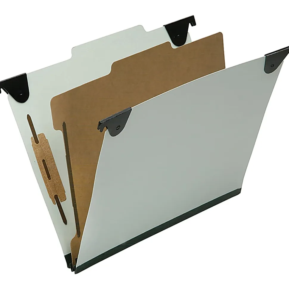SKILCRAFT 2/5 Tab Cut Letter Hanging Folder, 1" Folder Capacity, 8 1/2"x11", Right of Center Tab Position, Pack of 10 - NSN6816253