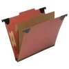SKILCRAFT 2/5 Tab Cut Letter  Hanging Folder, 1" Folder Capacity, 8 1/2"x11", Top Tab Position, 1 Divider, Pack of 10 - NSN6816249