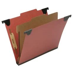 SKILCRAFT 2/5 Tab Cut Letter  Hanging Folder, 1" Folder Capacity, 8 1/2"x11", Top Tab Position, 1 Divider, Pack of 10 - NSN6816249