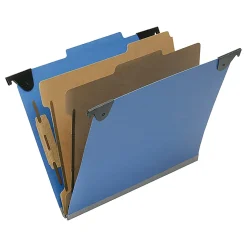 SKILCRAFT 2/5 Tab Cut Letter  Hanging Folder, 1" Folder Capacity, 8 1/2"x11", Top Tab Position, 2 Divider, Pack of 10 - NSN6817011